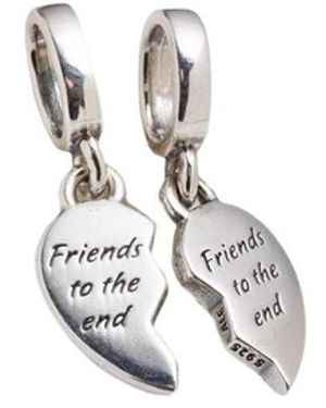 PANDORA Friends Splittable Heart Dangle Charm - Mettallic