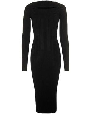 Anine Bing Geripptes midikleid - Schwarz