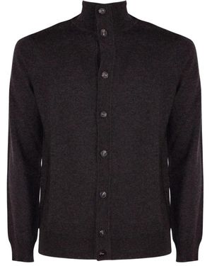 Kangra Strickjacke Mit Hohem Kragen - Schwarz