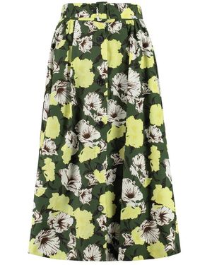 MSGM Bedruckter Baumwollrock - Grün