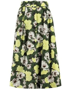 MSGM Gedrukte Katoenen Rok - Groen