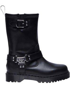 Dr. Martens Schoenen ,Zwart ,Leer Anistone Hi - Blauw