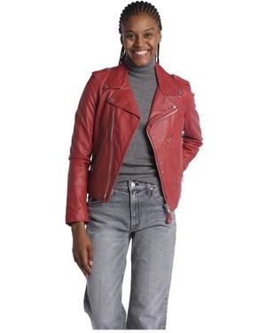 Cazadora motera roja outlet
