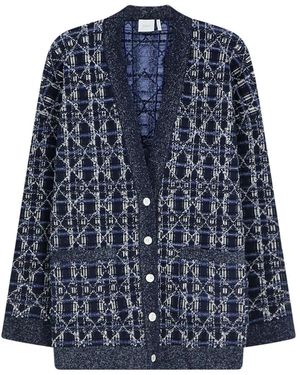 Dior Strickjacke Mit V-Ausschnitt Und Knöpfen - Blau