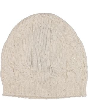 Gran Sasso Sequin Cable Beanie - Naturel