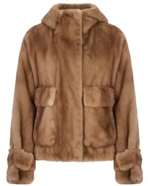 Blancha Faux Fur & Shearling Jackets - Brown
