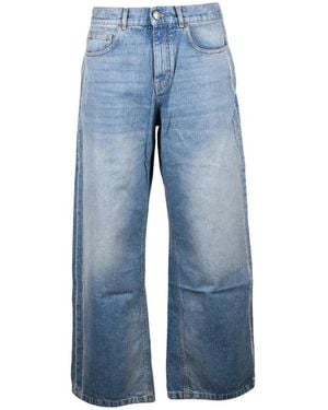 Palm Angels Wide Jeans - Azul