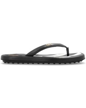 Tod's Schoenen ,Zwart ,Leer Leren Slippers