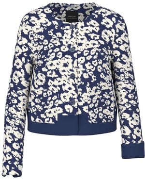 Marc Cain Jassen ,Veelkleurig ,Korte Jas Met All-Over Print - Blauw