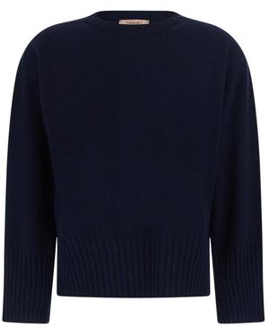 Twinset Klassieke Top Met V-Hals En Lange Mouwen - Blauw