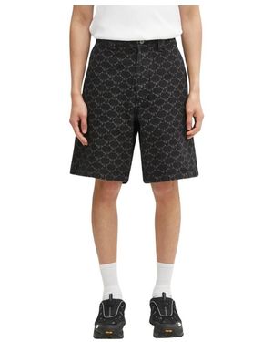 A Bathing Ape College Monogram Denim Shorts - Zwart