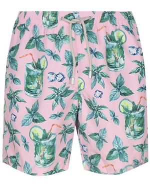 Mc2 Saint Barth Mojito print pink nylon strandkleidung - Blau