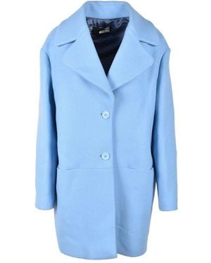 Love Moschino Single-Breasted Coats - Blue