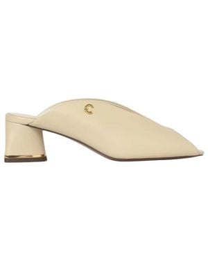 Coccinelle Heeled Mules - Natural