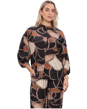 Summum Overhemden ,Veelkleurig ,Katoen Blouse All Over - Zwart