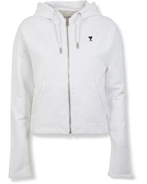 Ami Paris Hoodies & Sweatvesten ,Wit ,Ami De Coeur Sweatshirt