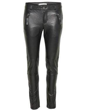 Gestuz Leather Trousers - Grijs