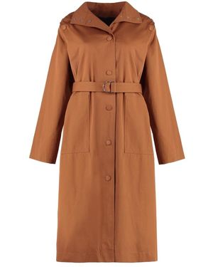 Yves Salomon Single-Breasted Coats - Brown