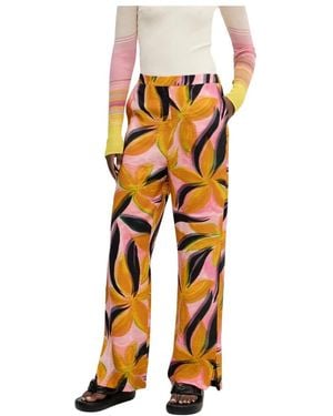 Desigual Wide Trousers - Naranja