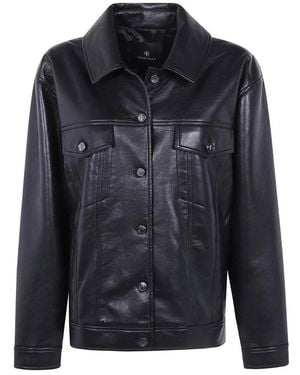 Anine Bing Jassen ,Zwart ,Leather Jassen