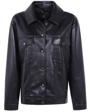 Anine Bing Jassen ,Zwart ,Leather Jassen