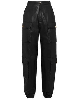 Philipp Plein Leather Trousers - Negro