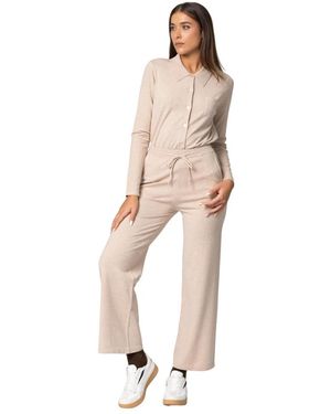 Kocca Zachte, Elastische Gebreide Broek Met Strik - Naturel