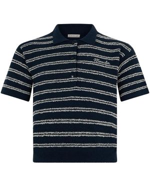 Moncler Striped Cotton Polo - Blauw
