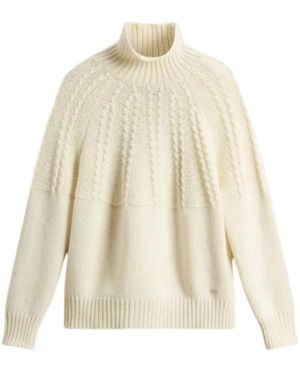 Woolrich Truien & Vesten ,Wit ,Wol Turtleneck - Naturel