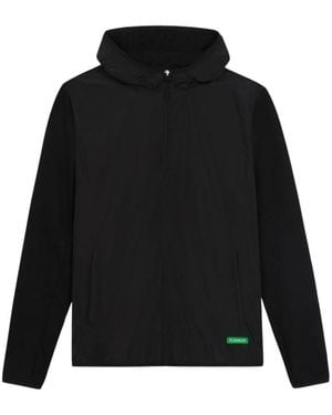 flâneur Fitness ,Zwart ,Nylon Badge Technical Zip-Up
