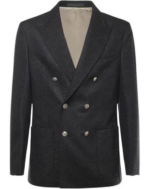 Eleventy Zweireihige Jacke - Schwarz