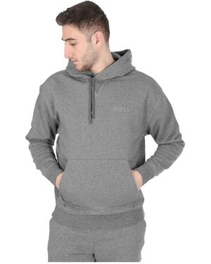 HUGO Athleisure Sweatshirt Mit Rundhalsausschnitt - Grau