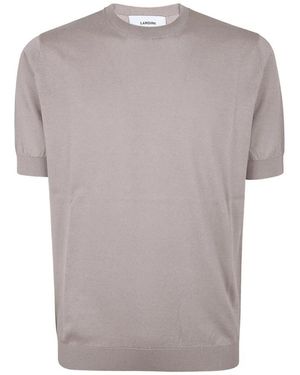 Lardini Kurzarm Strick-T-Shirt - Grau