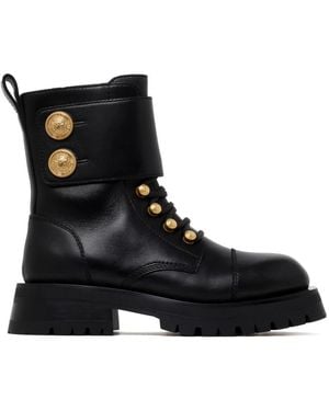 Balmain Lace-Up Boots - Black