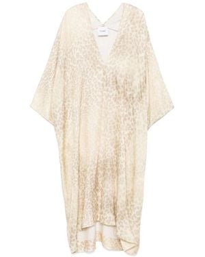 Nude Elegantes Midi-Kleid Mit Animal-Print - Natur
