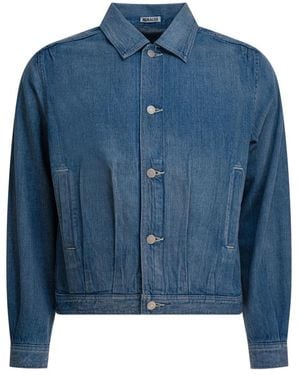 AURALEE Hellblaue Samtjacke Regular Fit