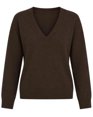 Akep V-Neck Knitwear - Brown