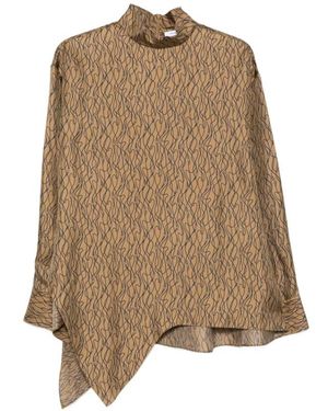 Ferragamo Overhemden ,Veelkleurig ,Asymmetrische Tuniek - Bruin