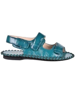 Alexander Hotto Lackleder Sandale Mit Gummisohle - Blau