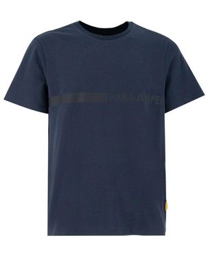 Parajumpers Minimalistisches crew-neck t-shirt mit frontprint - Blau