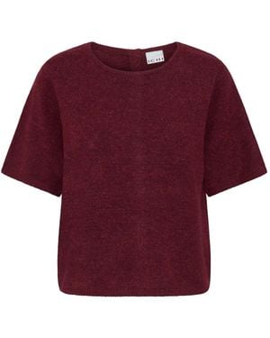 Ichi Round-Neck Knitwear - Rojo