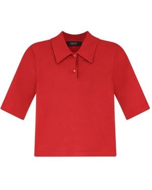 Gucci Feines Seidenstrick-Polo - Rot