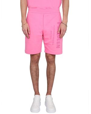 McQueen Korte Broeken ,Roze ,Katoen Graffiti Prt Shorts