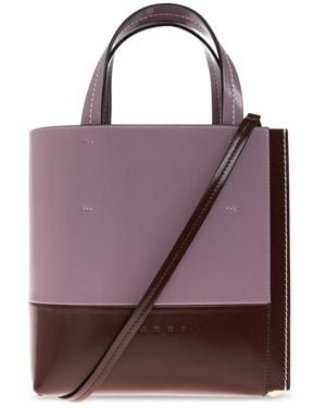 Marni Tassen ,Paars ,Leer Leren North/South Tas