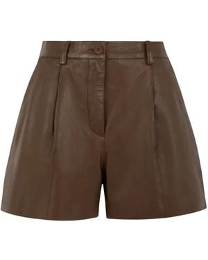 P.A.R.O.S.H. Maciock Leren Shorts - Bruin