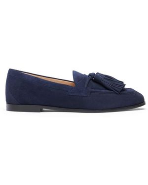 Stuart Weitzman Tassel loafer almond toe,mokassin mit quasten und holzsohle - Blau