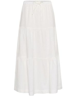 Part Two Rokken ,Wit ,Katoen Witte Ruche Rok Met Elastische Taille