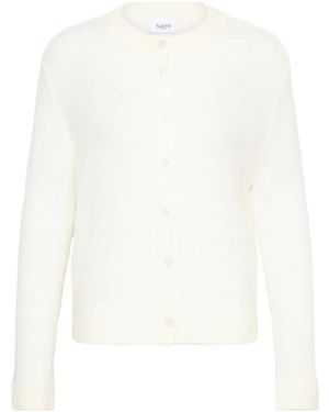 Saint Tropez Mila Rundhals-Strickjacke - Weiß