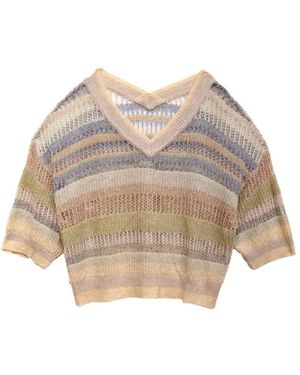 Mes Demoiselles V-Neck Knitwear - Natural