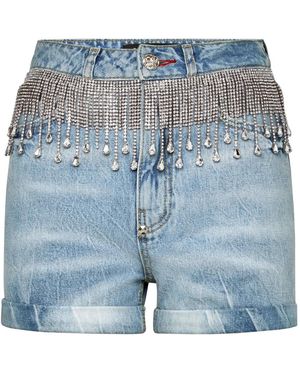 Philipp Plein Denim Shorts - Azul